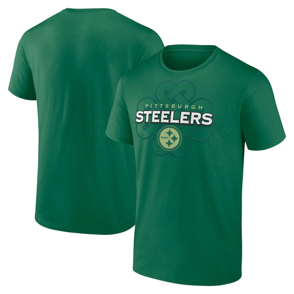 Pittsburgh Steelers Merch - Men's Celtic Luck T-Shirt, Green - Football Christmas Gifts