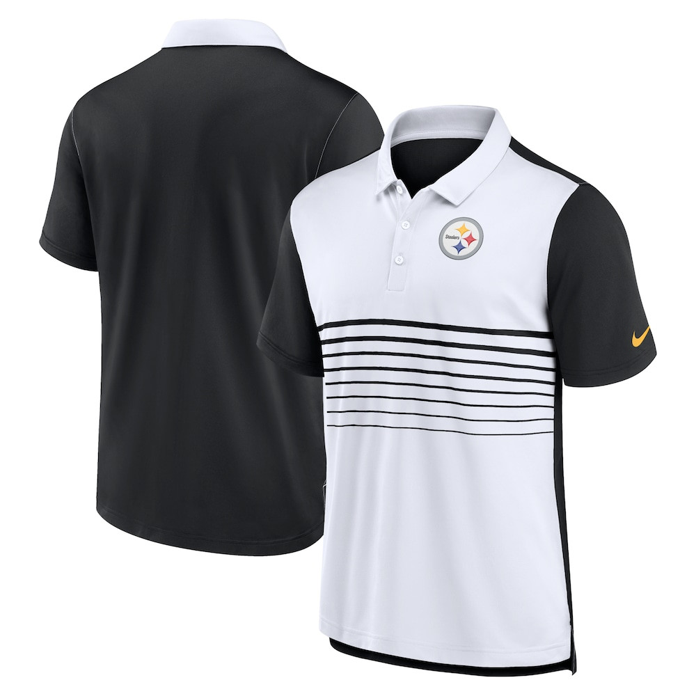 Pittsburgh Steelers Merch - Men's Fashion Performance Polo, Black White - Christmas Gifts For Football Fans