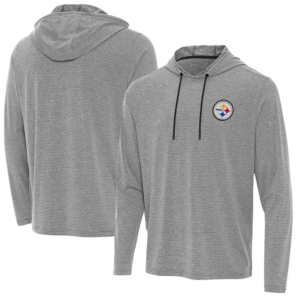 Pittsburgh Steelers Merch - Men's Heather Changeover Hoodie, Black - Antigua - Football Related Gifts