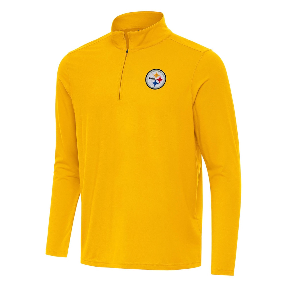 Pittsburgh Steelers Merch - Men's Intent Quarter-Zip Pullover Top, Gold - Antigua - Best Presents For Football Fans