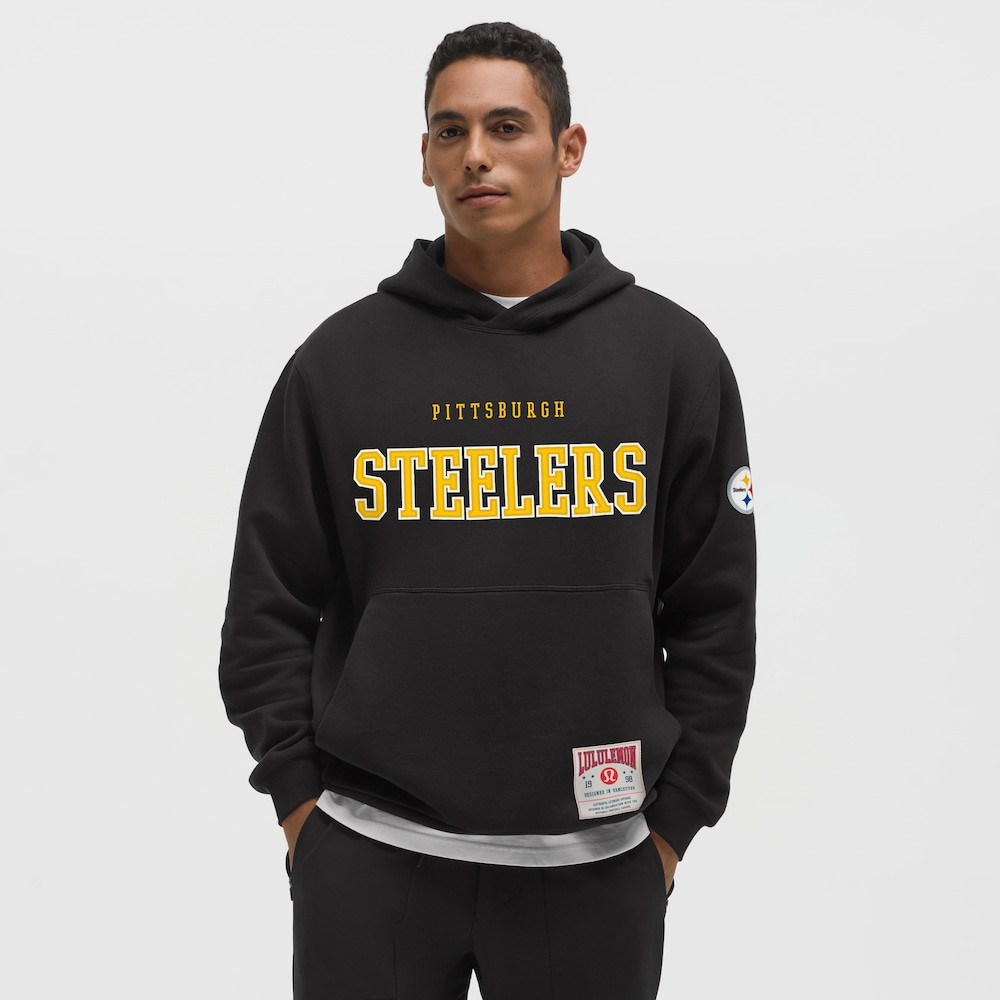 Pittsburgh Steelers Merch - Men's Steady State Pullover Hoodie, Black - lululemon - Birthday Ideas For Football Fan