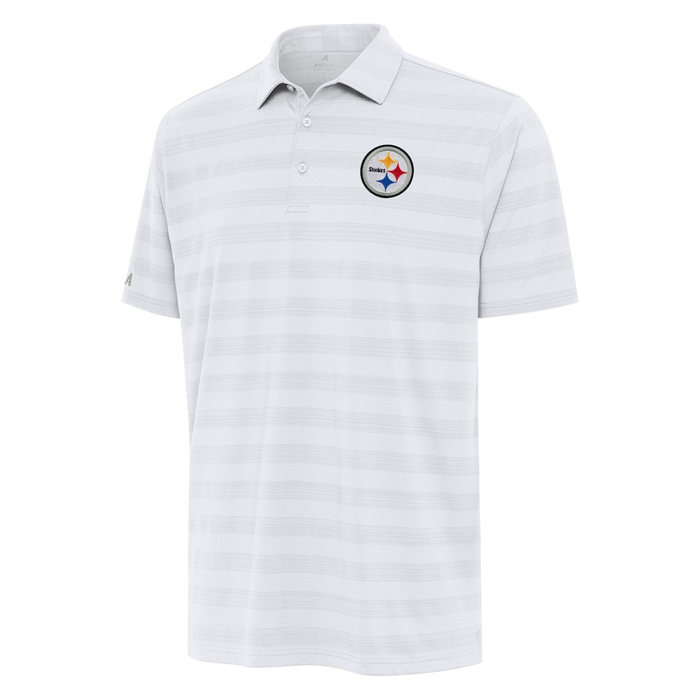 Pittsburgh Steelers Merch - Men's Tunnel Polo, White - Antigua - Presents For Football Lovers