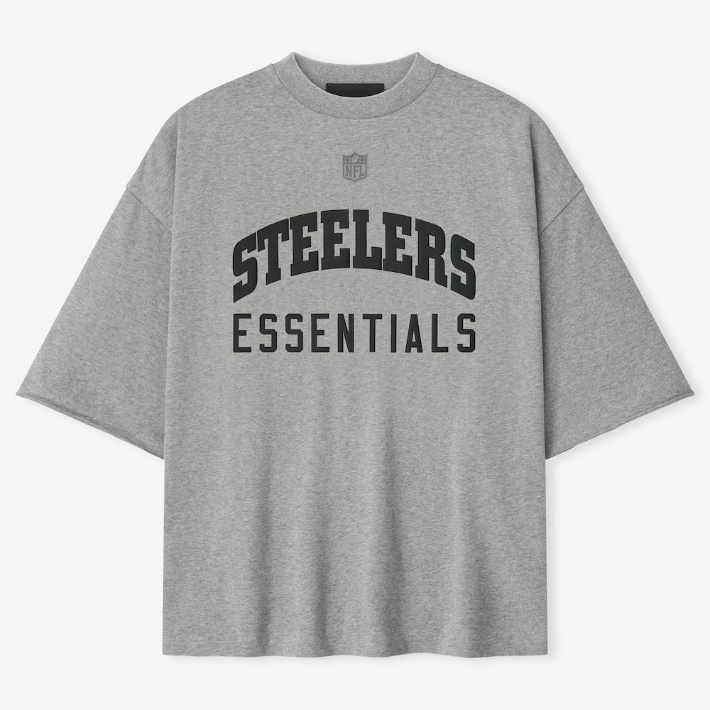 Pittsburgh Steelers Merch - Unisex Fear of God x NFL 3 4-Sleeve T-Shirt, Heather Gray - Birthday Ideas For Football Fan