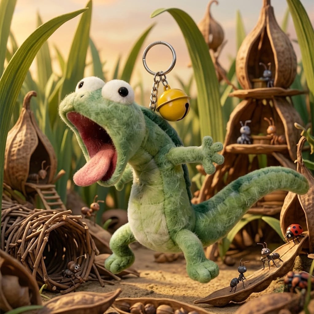 Pixar Hoppers Screaming Tom Lizard Keychain Funny Keyring Gifts For Friends