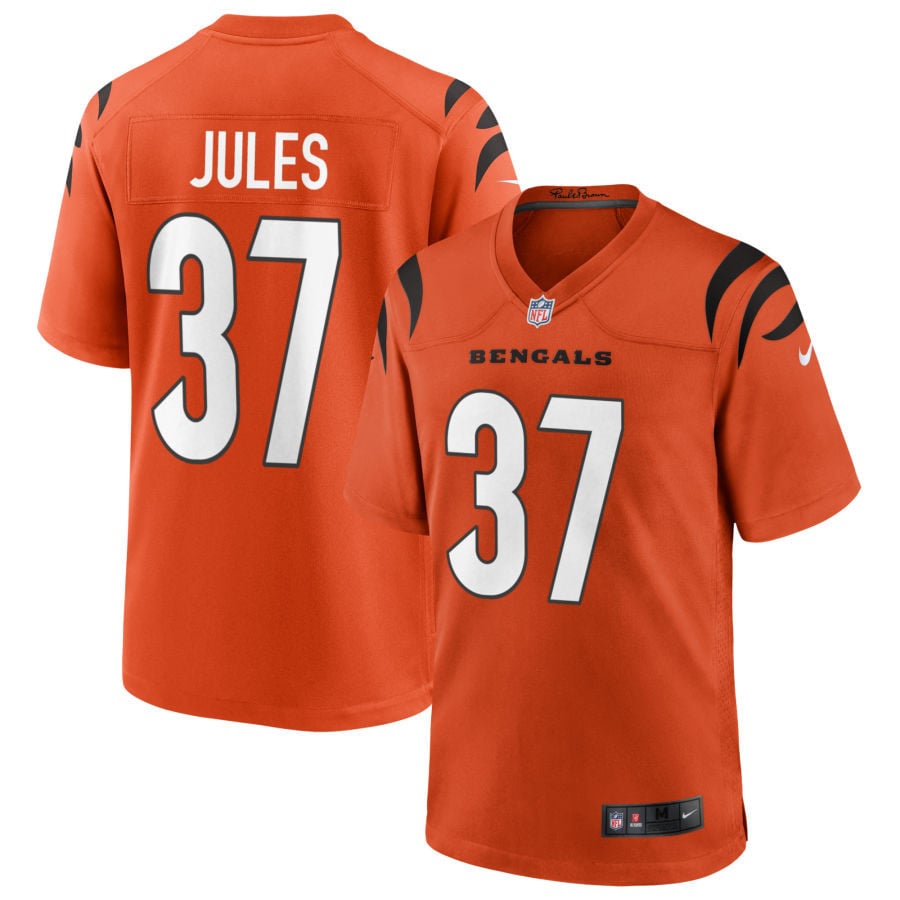 PJ Jules Cincinnati Bengals 2025 Alternate Game Jersey - Orange