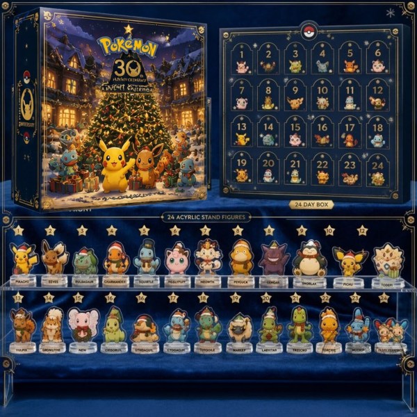 Pokemon 30th Anniversary Advent Calendar Acrylic Christmas Ornament Pokemon Merch Gifts - Image 2