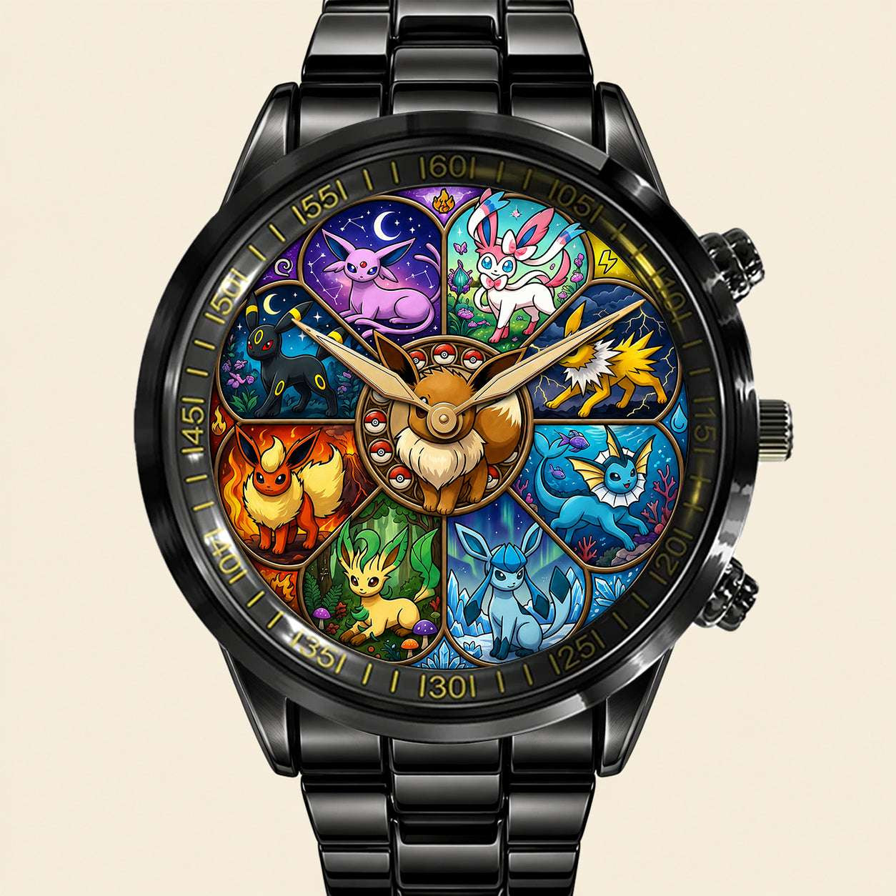 Pokemon Eeveelutions Watch Eevee Umbreon Sylveon Vaporeon Collector Timepiece Merch Him Gifts