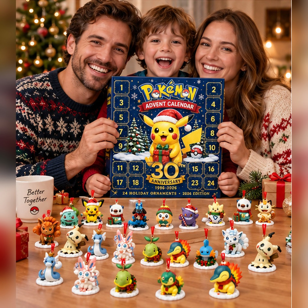 Pokemon Merch 2026 Pokemon 30th Anniversary Advent Calendar 24 Holiday Ornaments Christmas Gift