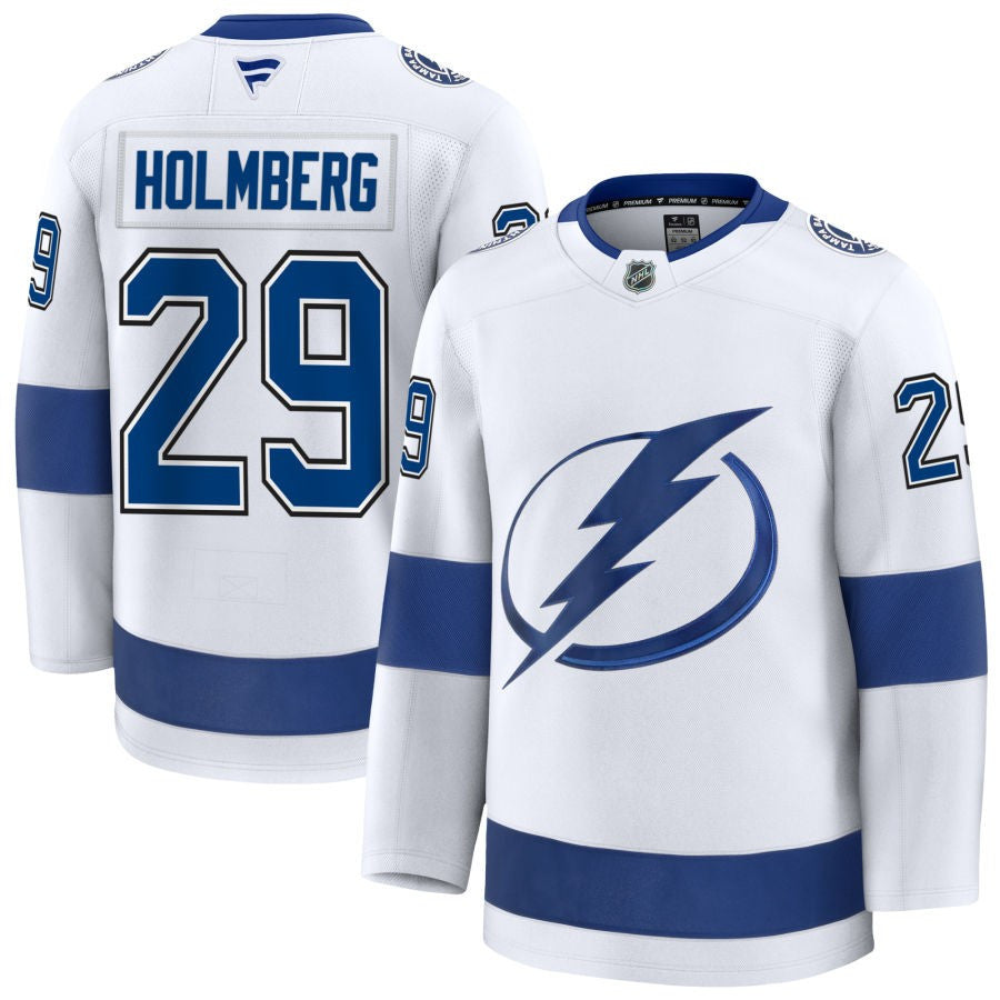 Pontus Holmberg Tampa Bay Lightning 2025 Away Jersey - White 1 Pontus Holmberg Tampa Bay Lightning 2025 Away Jersey - White
