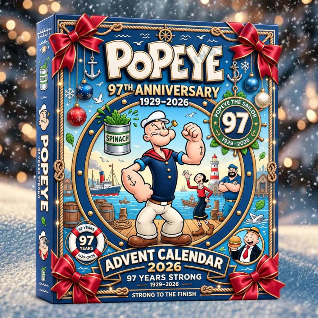 Popeye 97th Anniversary Advent Calendar Christmas Tree Ornaments Popeye The Sailor Man Merch