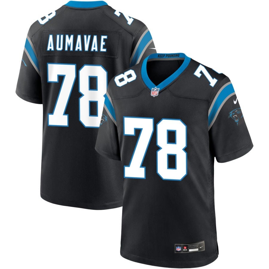 Popo Aumavae Carolina Panthers 2025 Game Jersey - Black