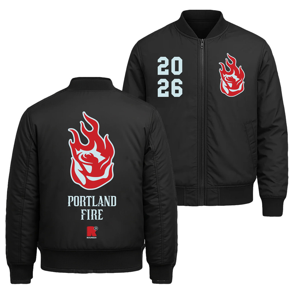 Portland Fire Merch 2026 Portland Fire Black Bomber Jacket Basketball Fan Gift Ideas