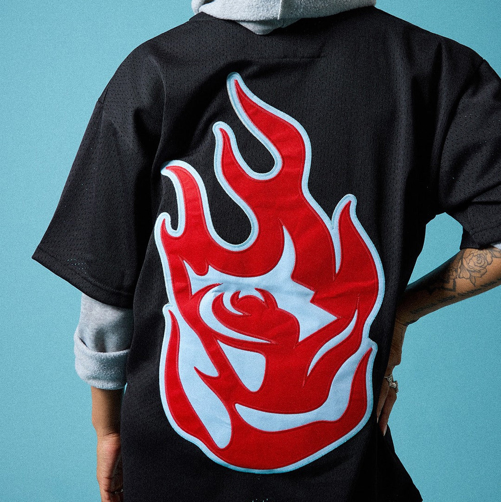 Portland Fire Merch 2026 Portland Fire Burning Rose Baseball Jersey Friends Gifts - Image 2