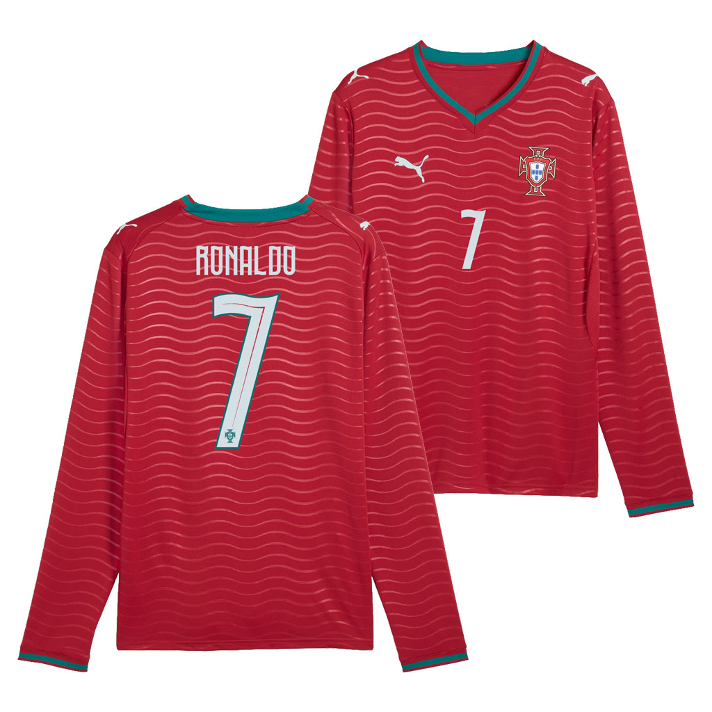 Portugal World Cup 2026 Merch Cristiano Ronaldo Portugal 2026 Home Long Sleeve Jersey Red