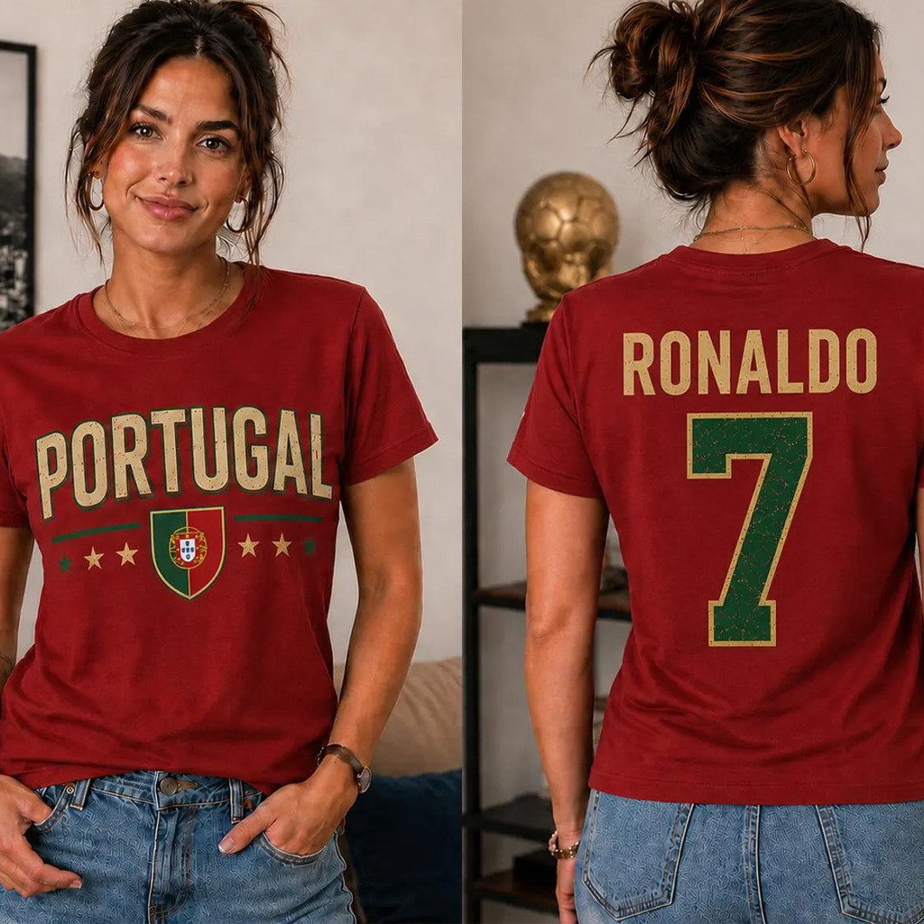 Portugal World Cup 2026 Merch National Team Portugal Cristiano Ronaldo Football T-Shirt Fan Gift
