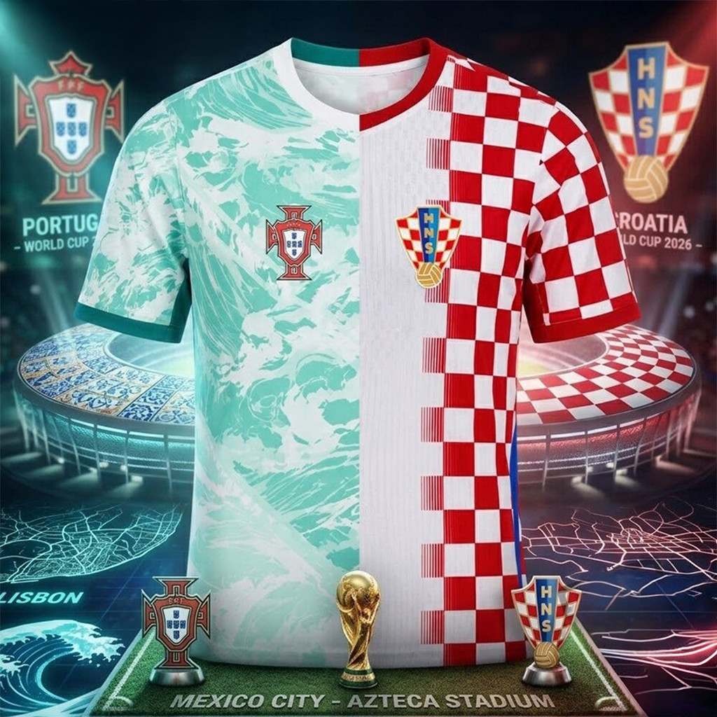 Portugal X Croatia 2026 World Cup Mashup Jersey FIFA Game Day Merch Gift For WC Fans