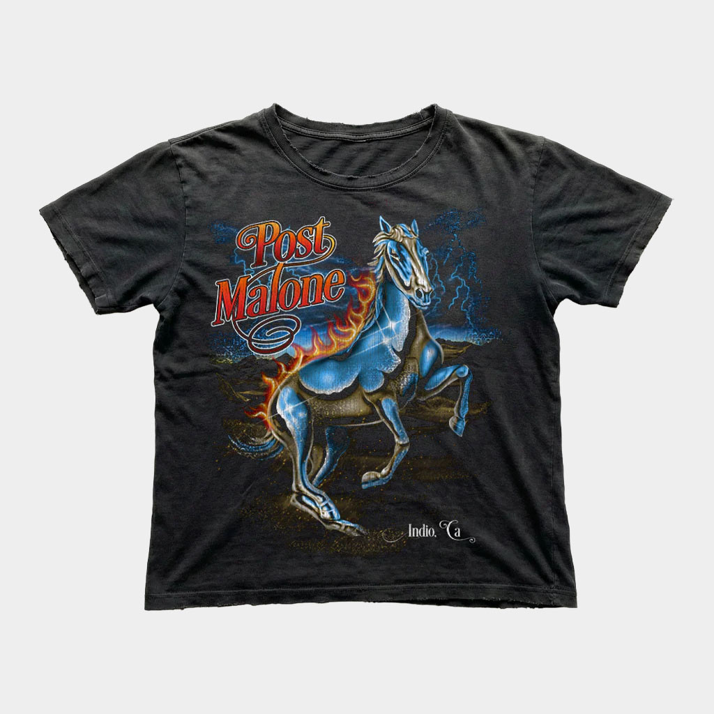 Post Malone Merch 2026 Chrome Horse T-Shirt Stagecoach Merch Best Gifts For Music Fans