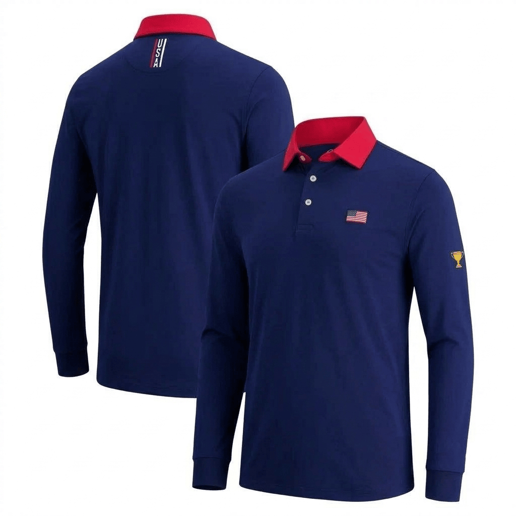 Presidents Cup Merch 2026 B Draddy Navy Team USA Presidents Cup CB Polo Shirt Gift For Golfer - Image 2
