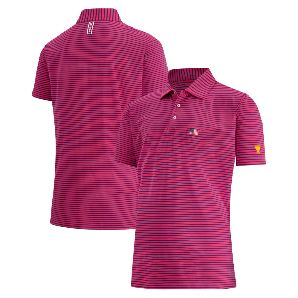 Presidents Cup Merch 2026 B Draddy Team USA 2026 Presidents Cup Tommy Stripe Polo Shirt Gifts