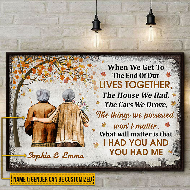 Pride Family Old Couple When We Get Autumn Fall Leaves Custom Poster, Couple Gift, Anniversary Gift, Memorial Gift, Wall Art, Grandparents Day Gifts - Image 3