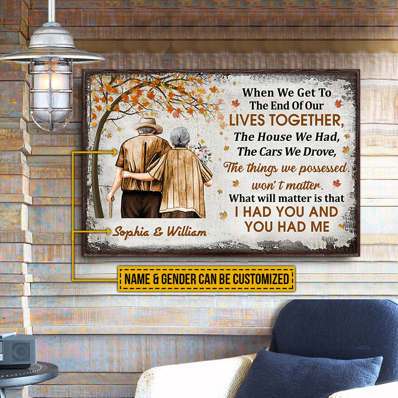Pride Family Old Couple When We Get Autumn Fall Leaves Custom Poster, Couple Gift, Anniversary Gift, Memorial Gift, Wall Art, Grandparents Day Gifts - Image 2