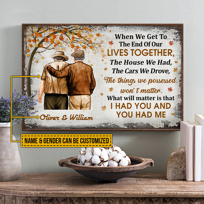 Pride Family Old Couple When We Get Autumn Fall Leaves Custom Poster, Couple Gift, Anniversary Gift, Memorial Gift, Wall Art, Grandparents Day Gifts - Image 4