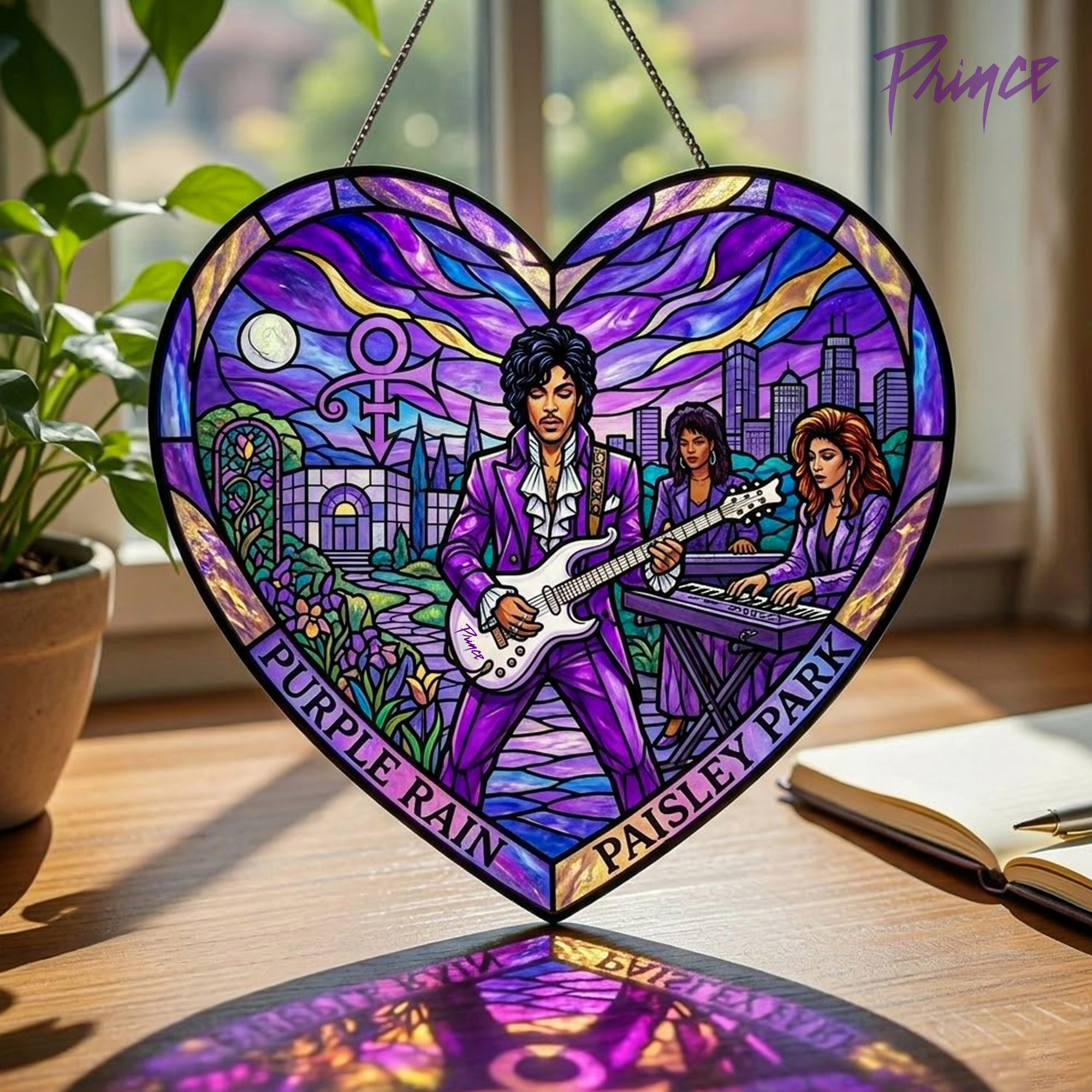 Prince Purple Rain Paisley Park Suncatcher Suncatcher Window Hanging Decor Prince Merch 2026