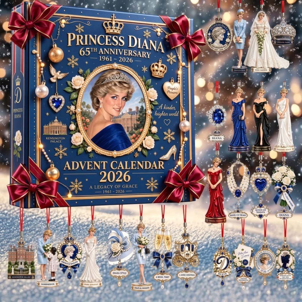 Princess Diana 65th Anniversary 1961-2026 Advent Calendar Christmas Tree Ornaments Decor