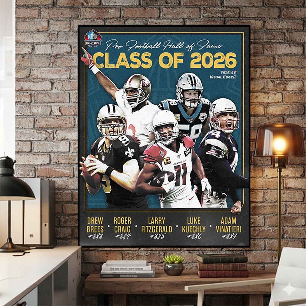 Pro Football Hall Of Fame Class Of 2026 Signature Player Poster Best Gifts For Football Fans