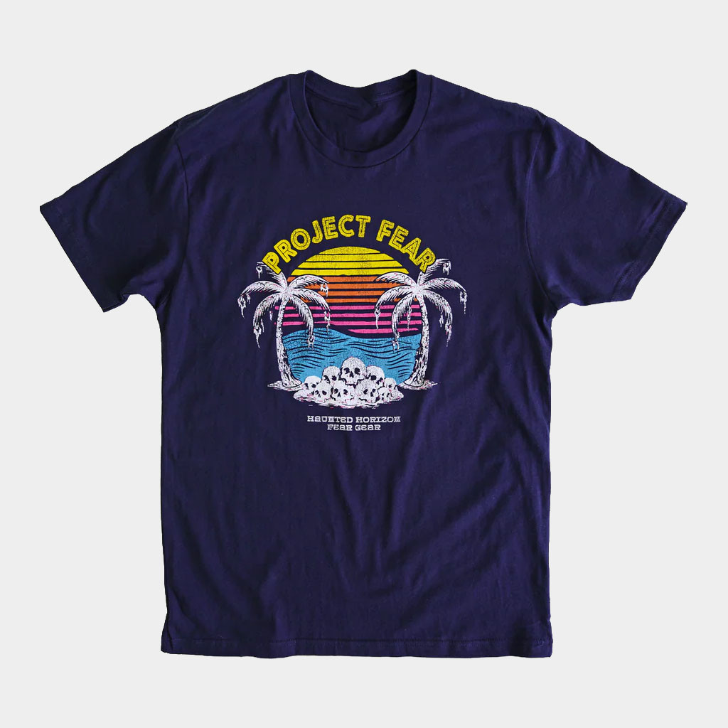 Project Fear Merch 2026 Haunted Horizon T-Shirt Navy Gift Ideas For BFF