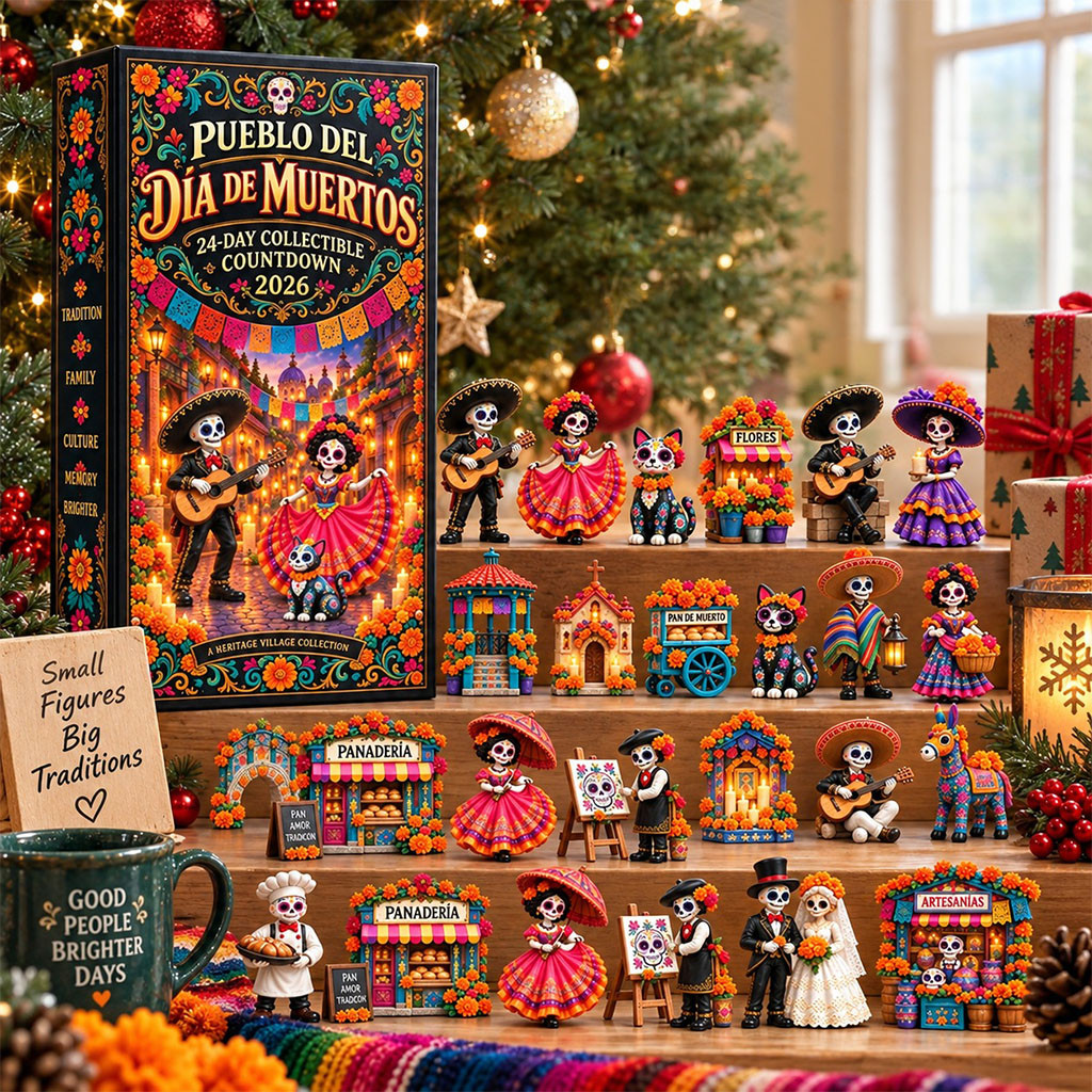 Pueblo Del Dia De Muertos Advent Calendar 2026 Holiday Ornament Gift For Day Of The Dead