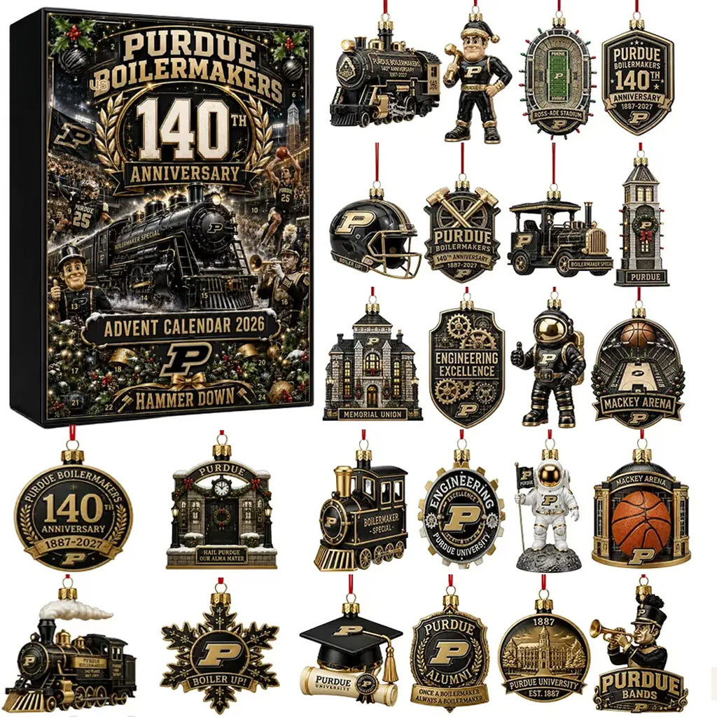 Purdue Boilermakers 140Th Anniversary Advent Calendar 2026 Christmas Ornaments Holiday Decor