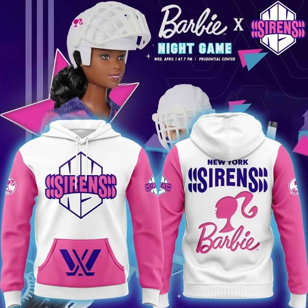 PWHL New York Sirens X Barbie 2026 Hoodie NY Sirens Merch Great Gifts For Hockey Fans