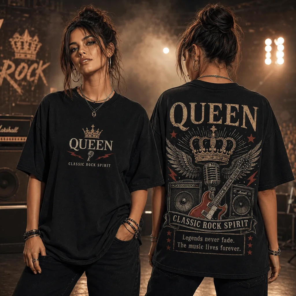 Queen Vintage Rock Band T-Shirt Legends Never Fade Shirt Queen Band Merch Fan Gifts