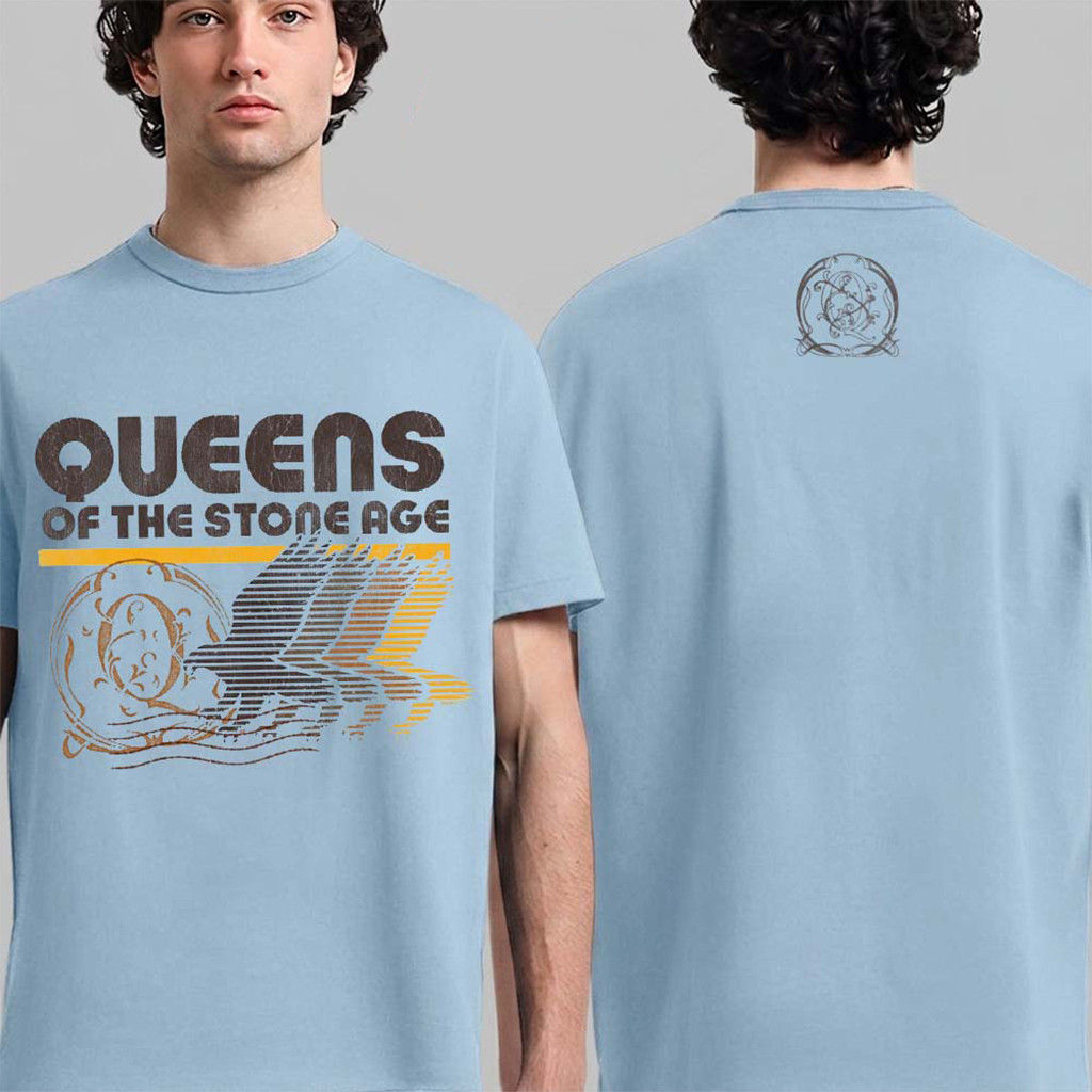 Queens Of The Stone Age Catacombs Tour 2026 Q Eagle Blue T-Shirt Queens Of The Stone Age Merch