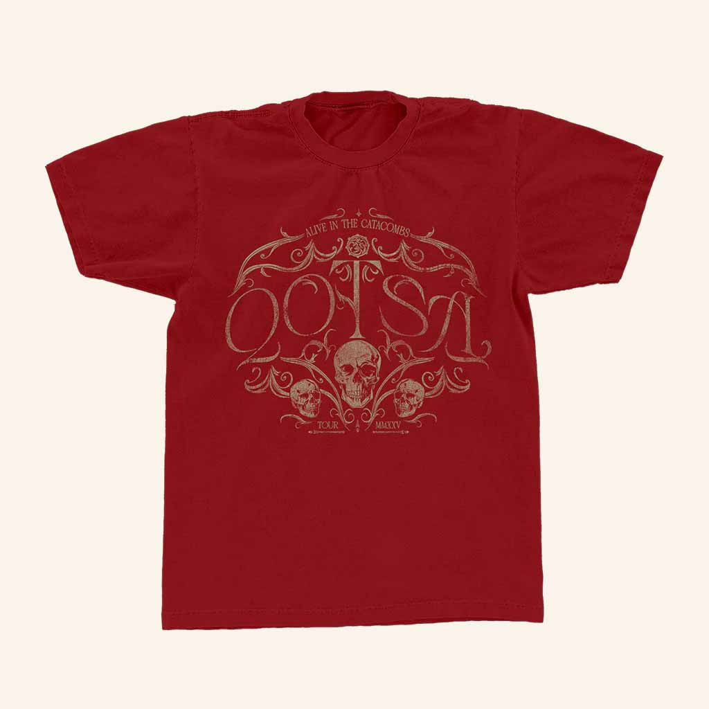 Queens Of The Stone Age Merch Alive In The Catacombs Skull Shirt Gifts For Rock Lovers
