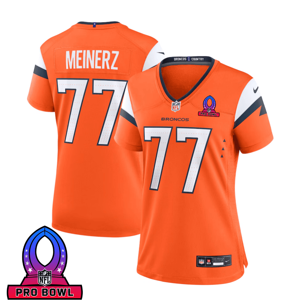 Quinn Meinerz Denver Broncos 2025 Pro Bowl Patch Game Jersey - Orange
