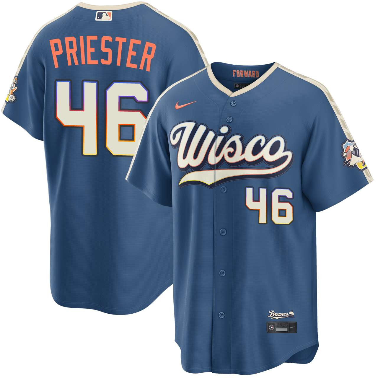 Quinn Priester Milwaukee Brewers 2026 City Connect Stadium Jersey - Mineral Blue