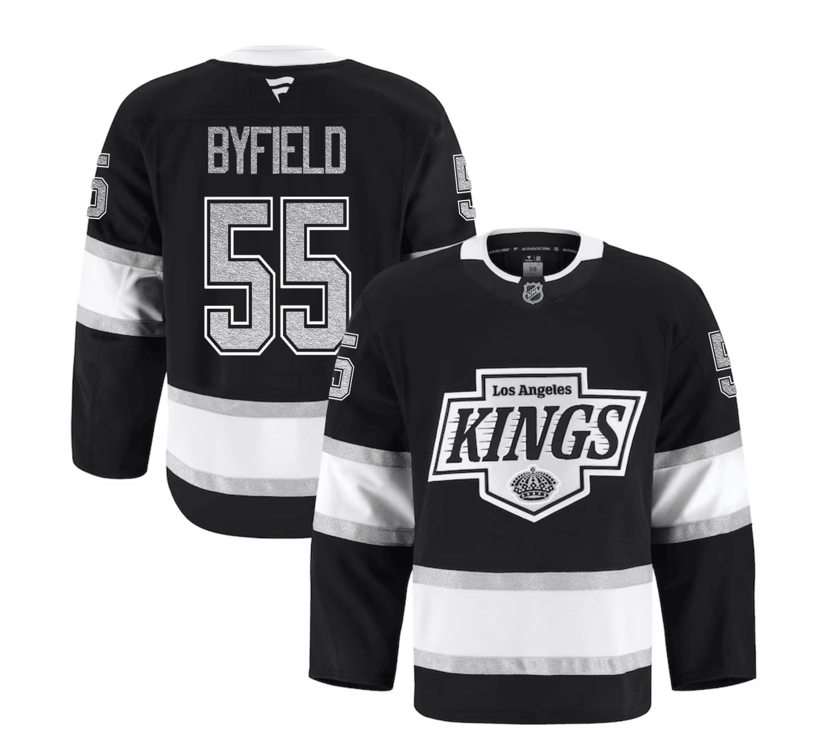 Quinton Byfield Los Angeles Kings 2025 Pro Home Jersey - Black 1 Quinton Byfield Los Angeles Kings 2025 Pro Home Jersey - Black