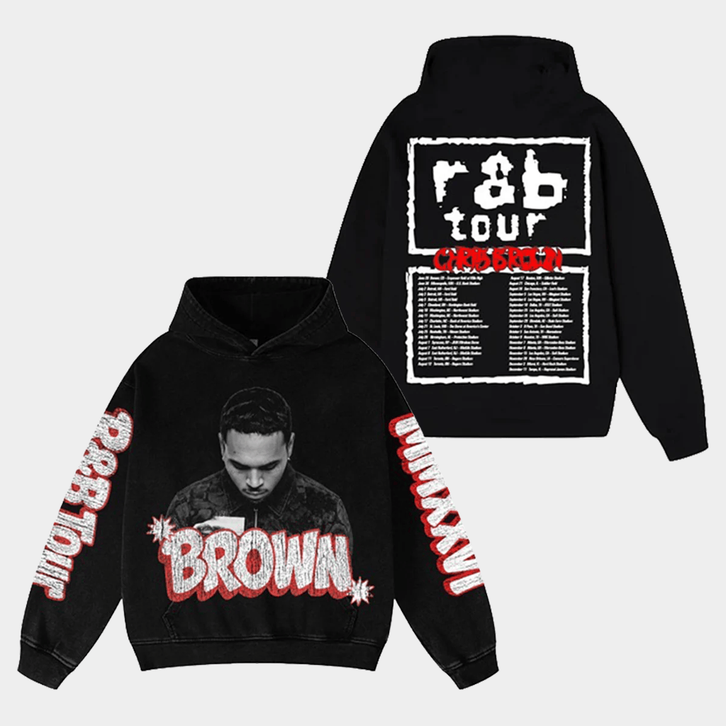 R&B Merch 2026 Chris Brown R&B Tour Black Hoodie Unique Gifts For Music Lovers