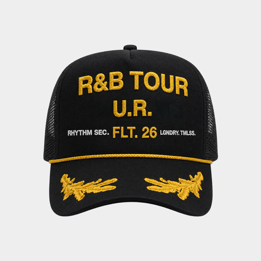 R&B Merch 2026 Usher Raymond R&B Tour Trucker Hat Embroidered Chris Brown And Usher Merchandise