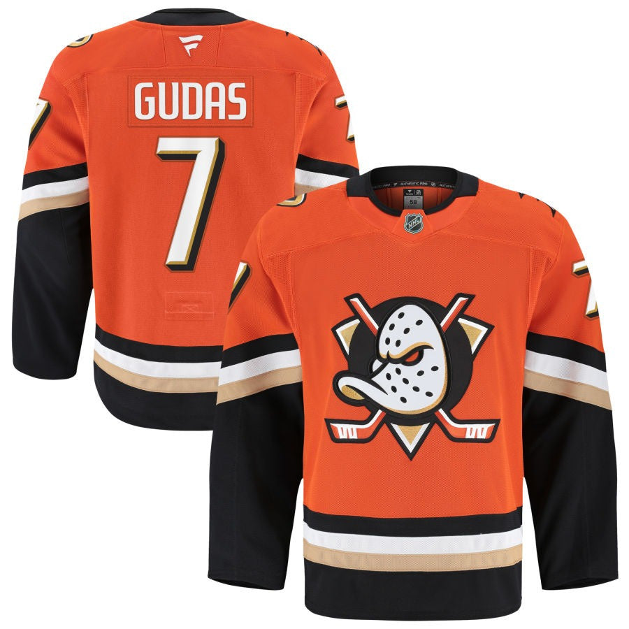 Radko Gudas Anaheim Ducks 2025 Home Jersey - Orange 1 Radko Gudas Anaheim Ducks 2025 Home Jersey - Orange