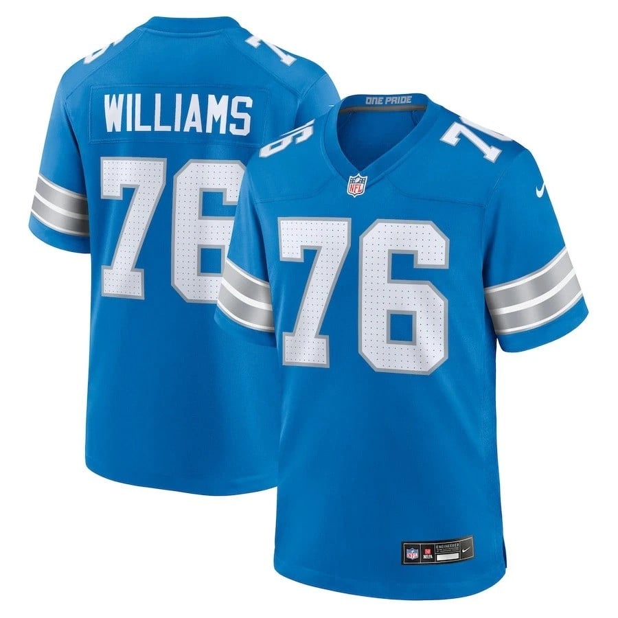 Raequan Williams Detroit Lions 2025 Player Game Jersey - Blue