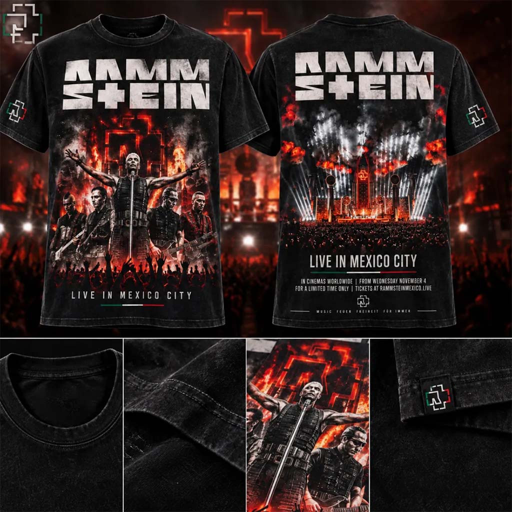 Rammstein Mexico City Concert Tour 2026 Black Shirt Rammstein Merch Gifts For Fans