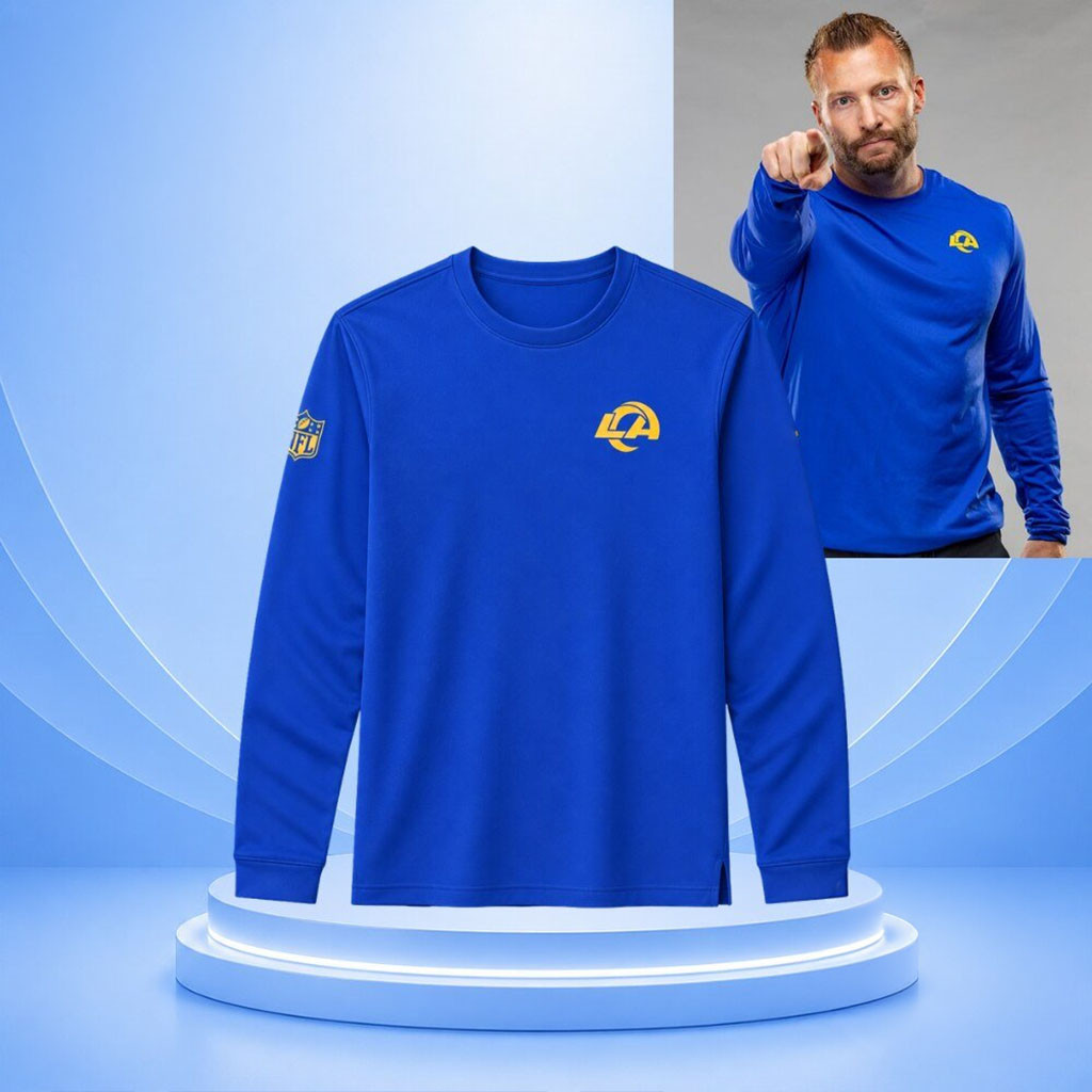 Rams Point And Smile Shirt Los Angeles Rams Sideline Coach Long Sleeve T-Shirt Fan Gifts