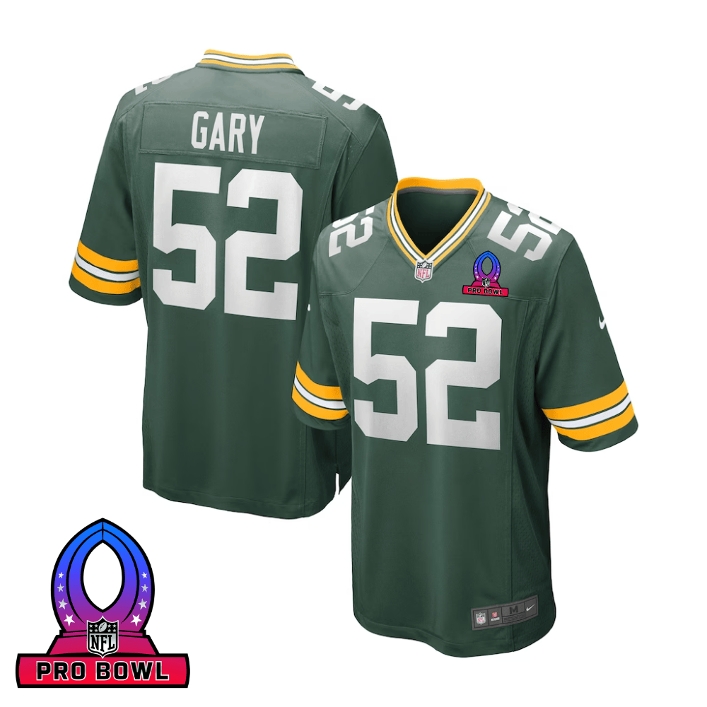 Rashan Gary Green Bay Packers 2025 Pro Bowl Patch Game Men Jersey - Green