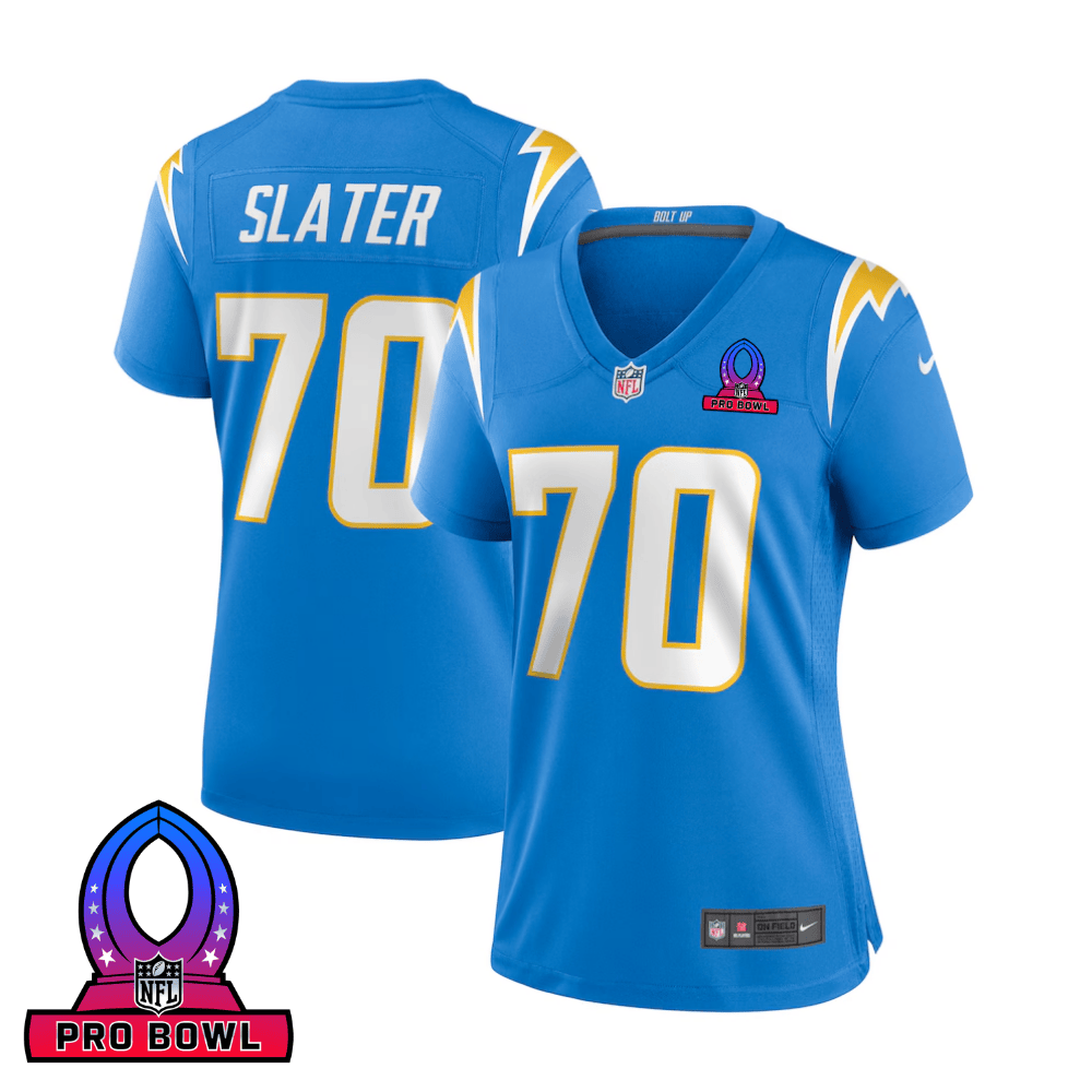 Rashawn Slater Los Angeles Chargers 2025 Pro Bowl Patch Game Jersey - Powder Blue