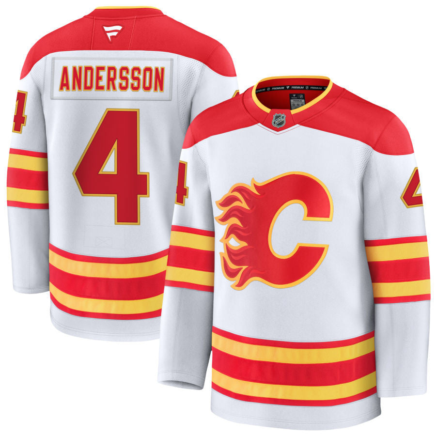 Rasmus Andersson Calgary Flames 2025 Away Jersey - White 1 Rasmus Andersson Calgary Flames 2025 Away Jersey - White