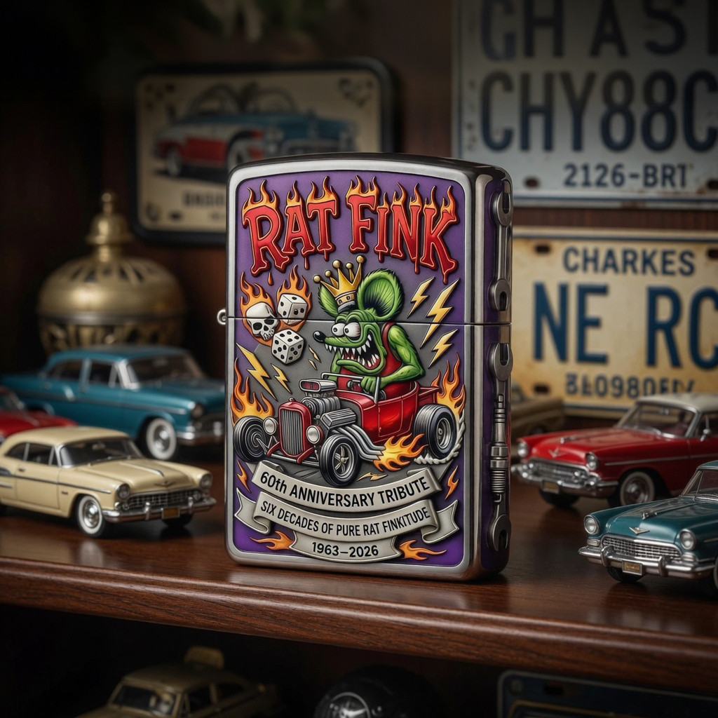 Rat Fink 60th Anniversary Zippo Lighter Case Rat Fink Merch Unique Father's Day Gifts