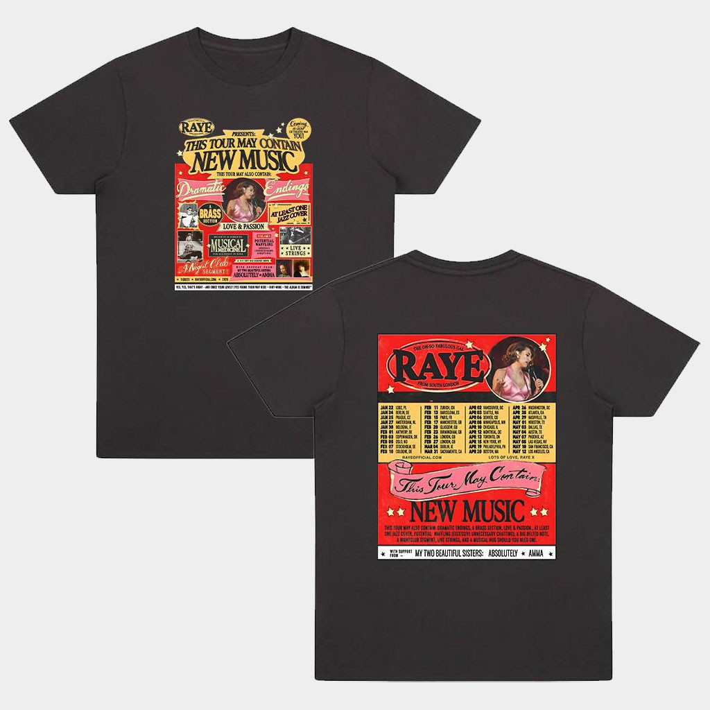 Raye Merch 2026 This Tour May Contain New Music T-Shirt Raye Tour Merch Gifts For Music Fans